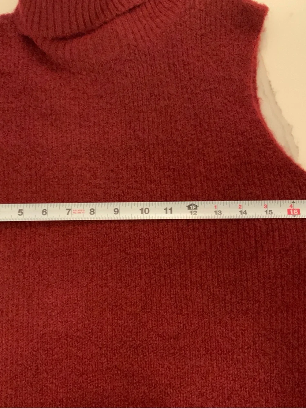 Karen Kane Sleeveless Turtleneck Sweater Midi Dress M Wine Measures for Medium